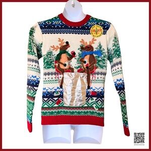 Size Small (NWT) Blizzard Bay Reindeer Beer Pocket Holiday Sweater